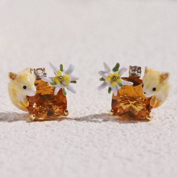 Anthropologie Jewelry - LES NEREIDES FOX STUD EARRINGS